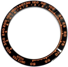 CERAMIC BEZEL BLACK W/ORANGE ENGRAVED FOR ROLEX DAYTONA16500,16520,116500,116520