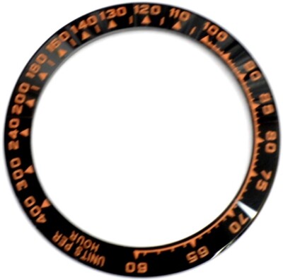 CERAMIC BEZEL BLACK W/ORANGE ENGRAVED FOR ROLEX DAYTONA16500,16520,116500,116520
