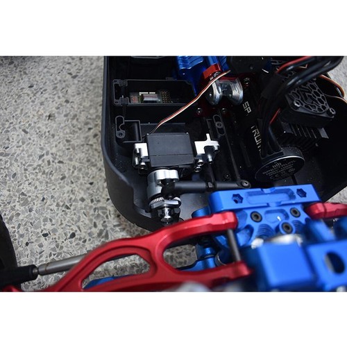 GPM Alum Servo Mount +25T Servo Horn w/Built-In Spring Grey : 8S Kraton/Outcast - Picture 4 of 4