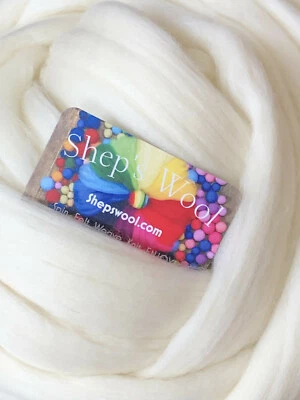 SHEP'S WOOL Wool Roving, 8 lbs wool roving bulk, White wool roving, spin wool, felting wool
