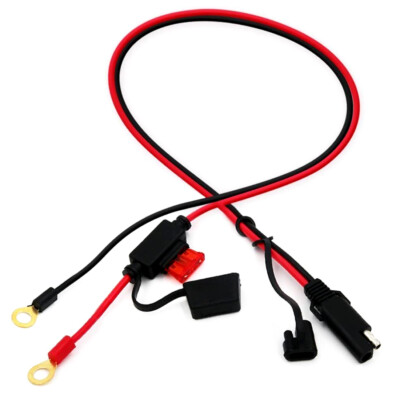 0.6M 14AWG SAE to O Ring Connection Cable Adapter 12-24V Extension Cord For Car