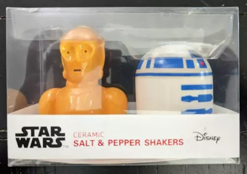DISNEY STAR WARS ~ R2-D2 AND C-3PO ~ CERAMIC SALT & PEPPER SHAKERS ~ NEW IN BOX