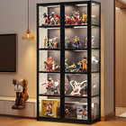 Qoeudd Display Cabinet with Acrylic Glass Door, 5 Tier Curio Display Case, Co.