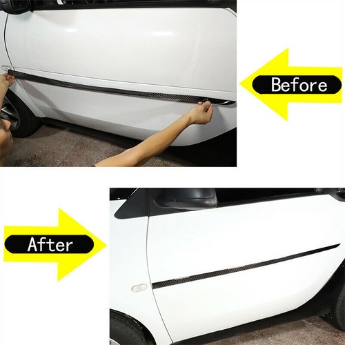 2×Carbon Fiber Side Door Body Molding Trim For Mercedes Benz Smart 2Door 2016-21 - Picture 5 of 12