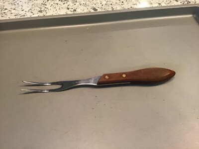 Vintage Rarely Seen Scimilar USA  Meat Fork Carving Serving Stainless Steel