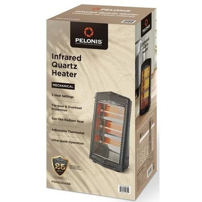 1500W Electric Quartz Radiant Heater with 3-Heat Settings, Black | eBay