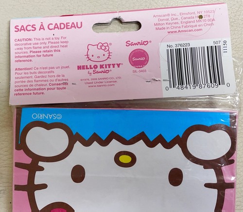 Sanrio Hello Kitty Treat Bags Paper Birthday (12ct) Pack~Pink New Old Stock - Picture 4 of 11