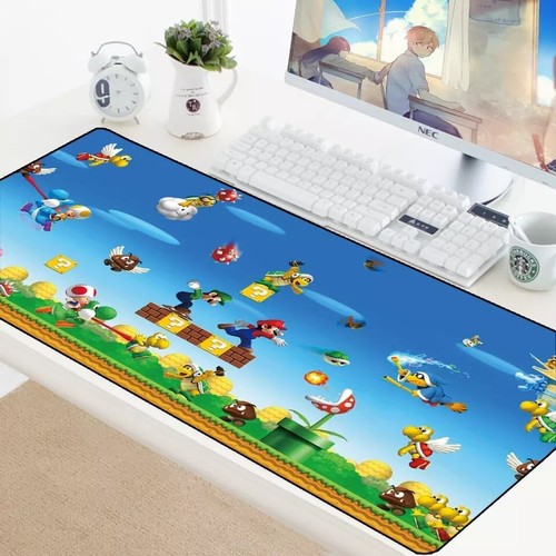 70x30CM Anime Super Mario Large Mouse Pad Mat Gaming Mousepad Anti-slip Rubber - Picture 1 of 19