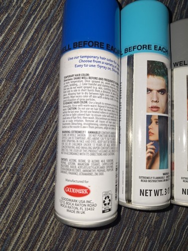 Temporary Hair Color Spay Lot Of 5 Different Colors - Picture 5 of 5