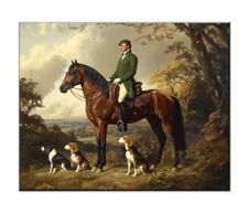 Rustic Horseback Riding Wall Art Decor,Vintage Hunting Art Prints,Classic Art