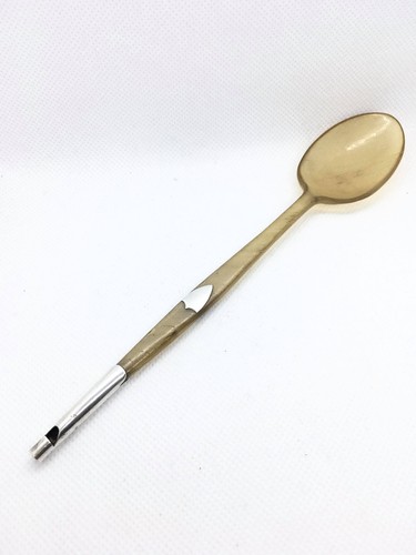 Antique Edwardian Novelty Horn and Silver Whistle Spoon - Picture 5 of 10