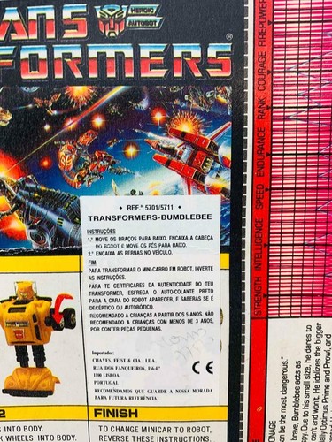 Transformers Original G1 1990's Reissue Bumblebee MOSC Portugal Sticker - Picture 3 of 3