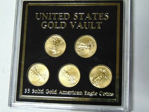 United-States-Gold-Vault-Set-2012-5-American-Gold-Eagles-1-10-oz-Each-5-Coins