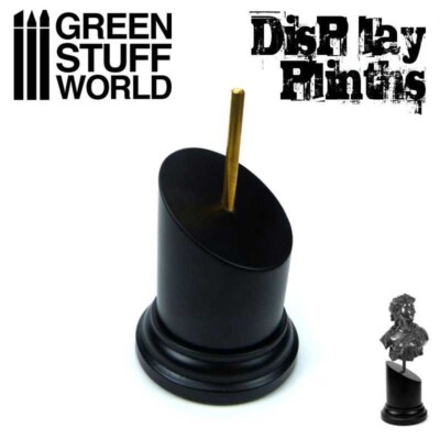 Tapered Round Bust Plinth 5x5cm Black - mdf wood scenery figures display