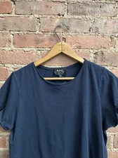 APC Women’s Light Tee, Sz Small, Navy Blue 100% Cotton