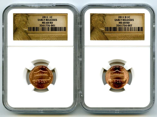 2011 P D UNION SHIELD CENT SET EARLY RELEASES NGC MS68 RD EXTREMELY RARE US MINT