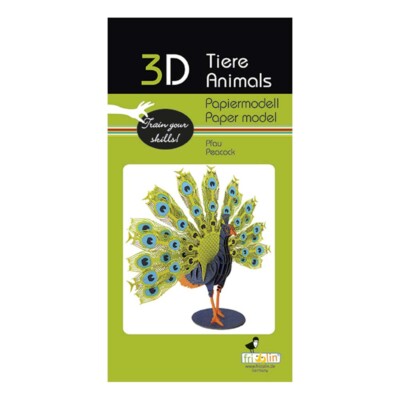 3D Tiere Papiermodell - Pfau | FRIDOLIN