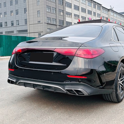 Rear Exhaust Pipe Frame For Benz E Class W214 E260 E300 AMG 2024+ Carbon Look ch - Picture 6 of 9