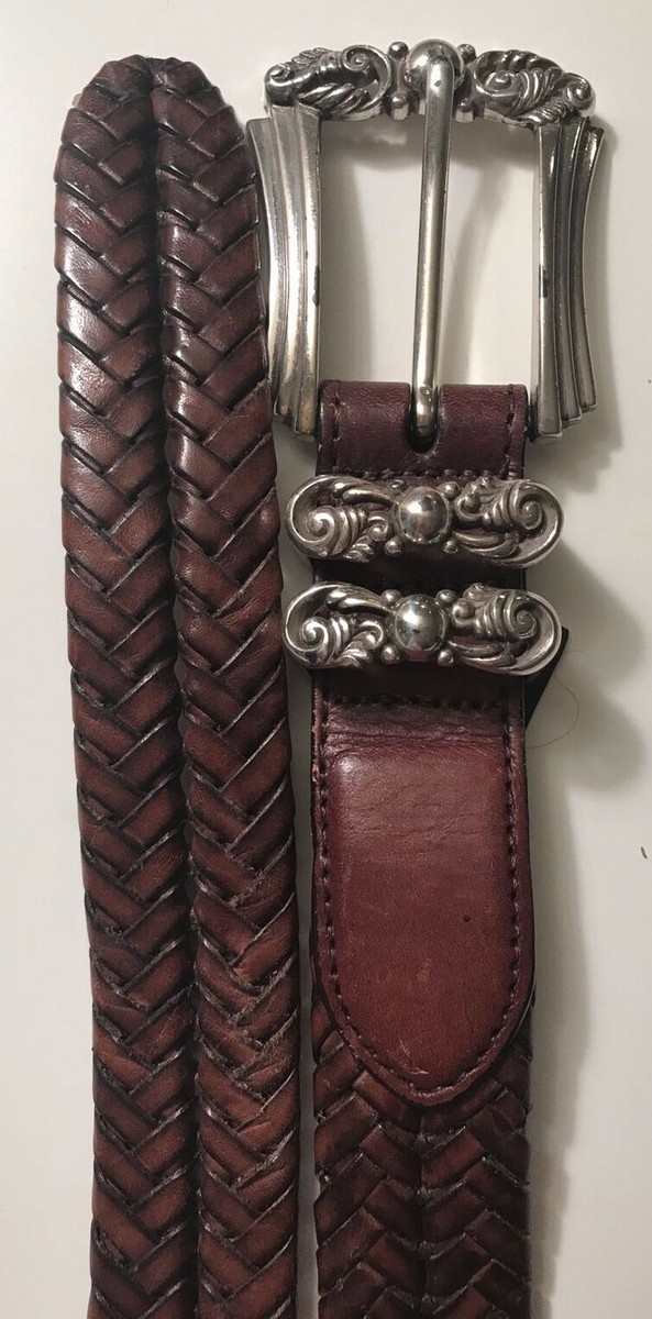 Brighton STERLING BRAIDED LEATHER Belt Size m/30 9708z  display picture 2
