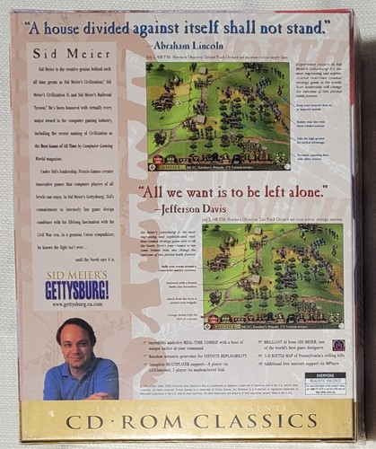 Vintage Sid Meier's Gettysburg! Big Box Windows PC Car Game Sealed / New! - Picture 2 of 4