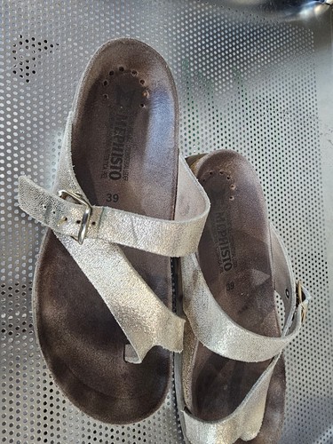 Mephisto Tan Slide Sandali Scarpe Donna Taglia 39 US 7,5 - Foto 3 di 5