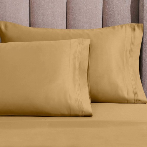 Egyptian Cotton Deep Pocket Solid Luxury 1500 Thread Count 4 Piece Bed Sheet Set - Picture 28 of 113