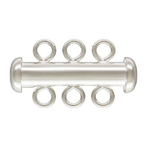 Sterling Silver .925 2 or 3 or 4 or 5 or 6 Strand Sliding Tube Clasp 1Pc or 5Pc - Picture 3 of 16