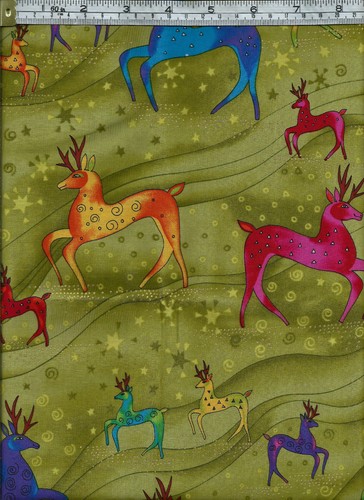 CLOTHWORKS - Laurel Burch - Holiday Celebrations - 100% Cotton Fabric - 44" wide - Picture 2 of 2