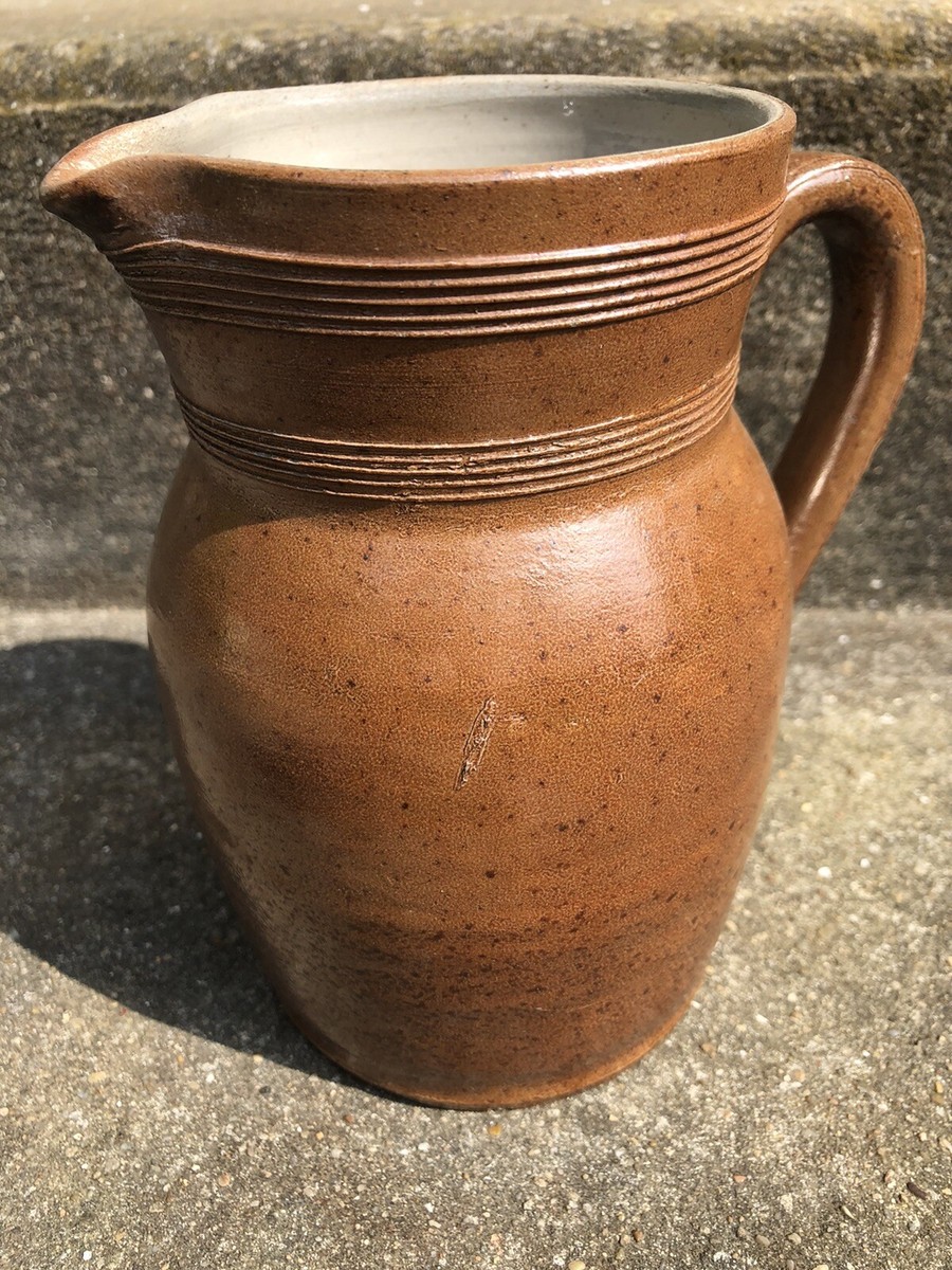Pichet Carafe Vintage Italie 1960 - Verre Ambré, Forme Pincée Géométrique, 23 Cm