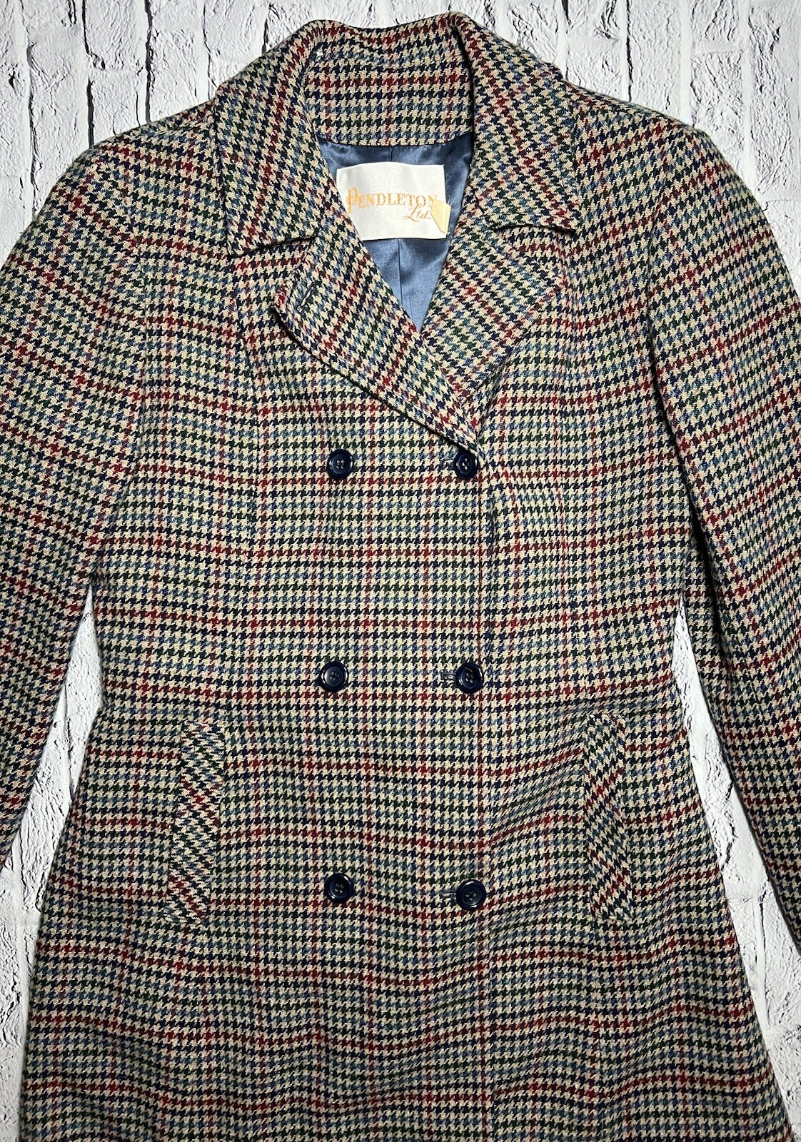 Vintage Pendleton Ltd Houndstooth Tweed Double Br… - image 2