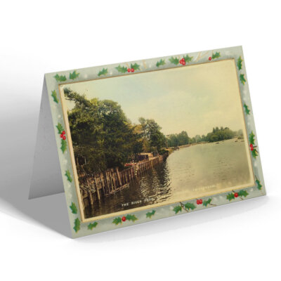 WEIHNACHTSKARTE Vintage Middlesex - Der Fluss von Radnor Gardens, Twickenham b