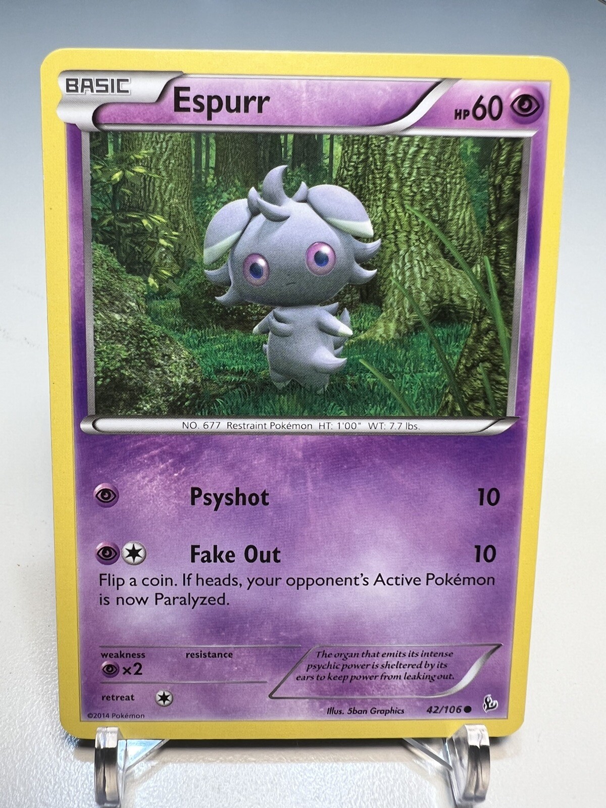 Pokémon TCG Espurr 42/106 Flashfire Regular Common 2014 - LP: Lightly Played