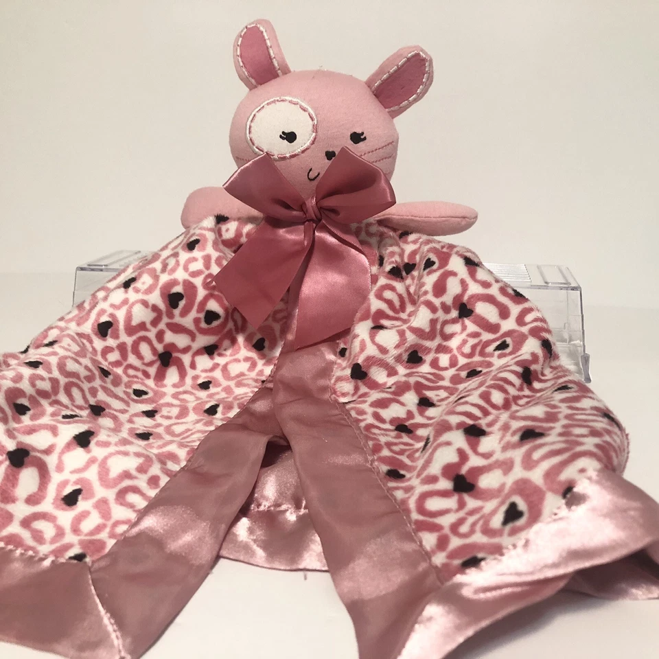 Manta Cocalo Rosa Cachorro Bebé Lovey Estampado Guepardo Arco Forrado Satinado Seguridad Niña Foto 4 de 4