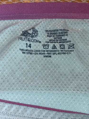 Fruit Of The Loom Girl Size 14 Y2K Perforated High Waist Bikini Panty Underwear - Picture 2 of 3