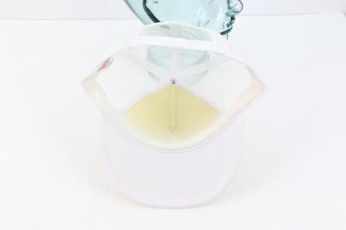 NOS Vintage 90s Streetwear Blank Roped Trucker Hat Cap Snapback White Polyester - Picture 7 of 8