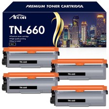 4PK High Yield TN660 Toner Cartridge For Brother MFC-L2700DW L2740DW DCP-L2540DW