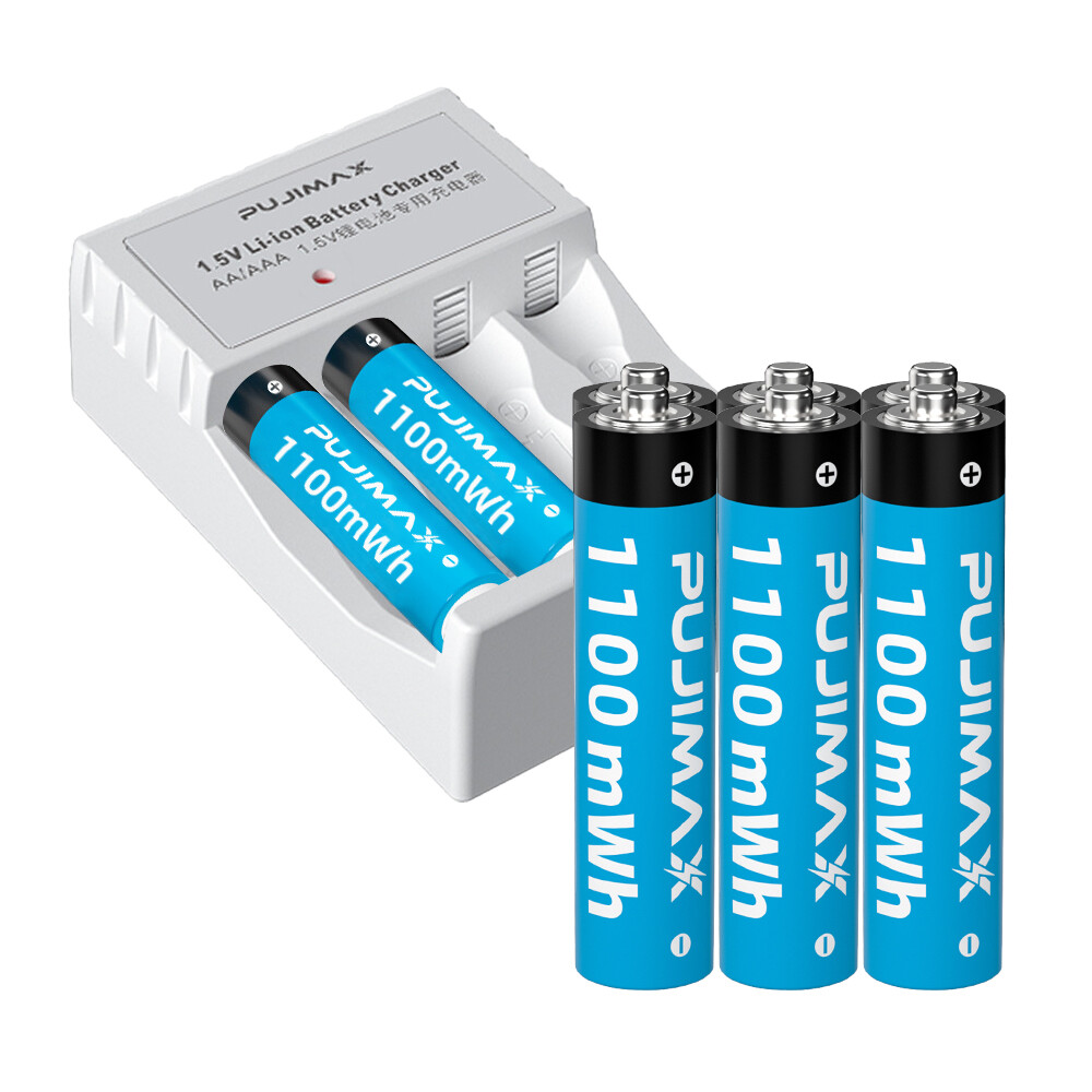 4/8PCS 1.5V AA AAA Rechargeable Li-ion Batteries Lithium ion Charger LOT