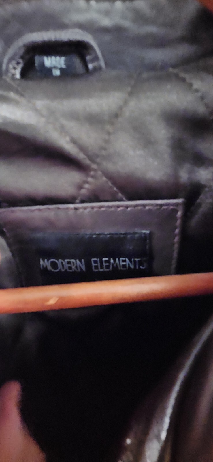 Mens Modern Elements Brown Leather Jacket XXL - image 2