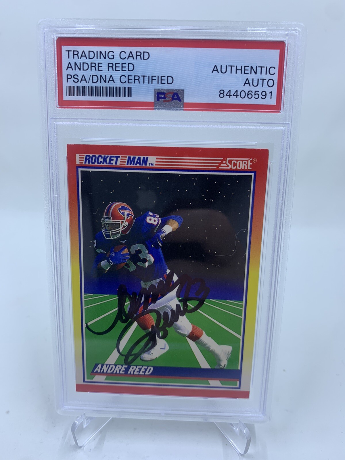 Andre Reed Autographed Signed Buffalo Bills 1990 Score Rocket Man IP Auto PSA/DNA 