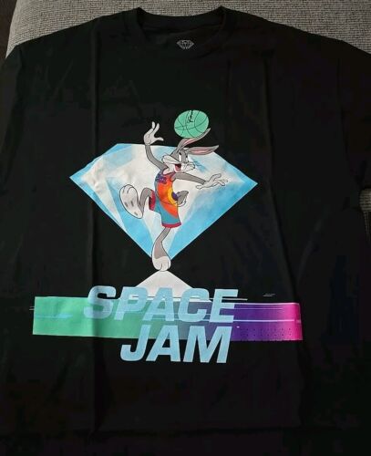 Diamond Supply Co. Space Jam Bugs Bunny Short Sleeve Black Graphic T-Shirt Men M