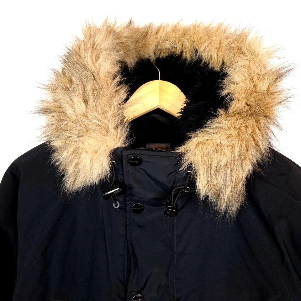 CARHARTT ANCHORAGE PARKA Hombres Chaqueta Talla S Con Capucha Aislada Negro C... - Imagen 3 de 4