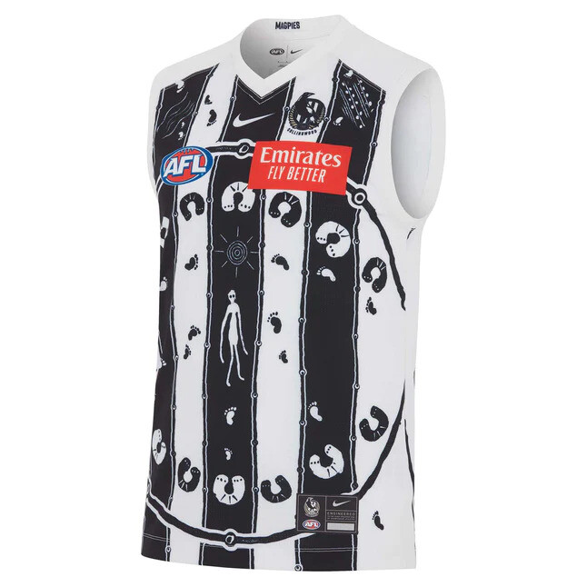 Collingwood Magpies AFL 2024 Indigenous Guernsey Sizes S-3XL