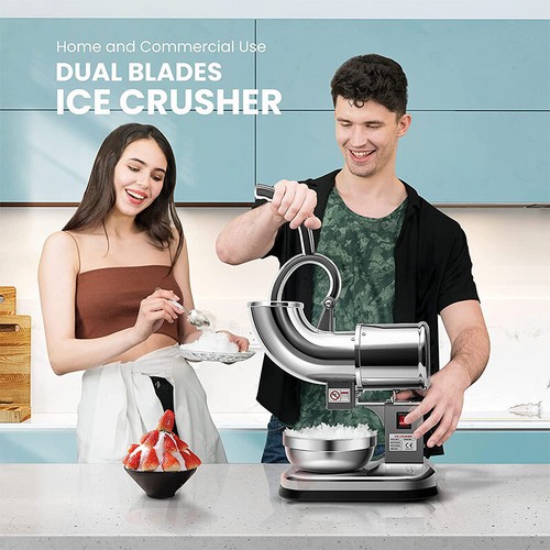 250W Electric Ice Shaver Crusher Snow Cone Maker Machine 440Lbs Stainless Steel - Picture 2 of 10