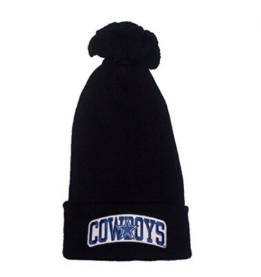 Dallas Cowboys Long Cuff Knit Beanie Hat Cap - Black