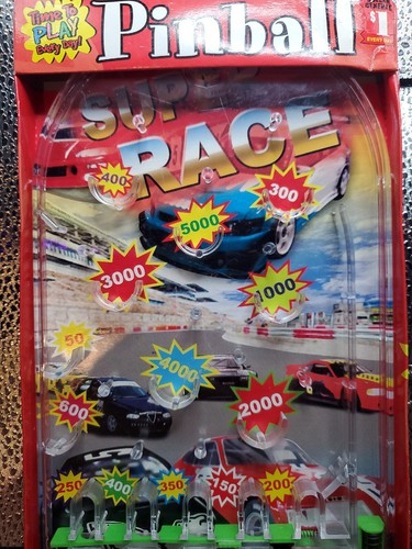 Vintage Super Race Pinball Game Time To Play Everyday NOS