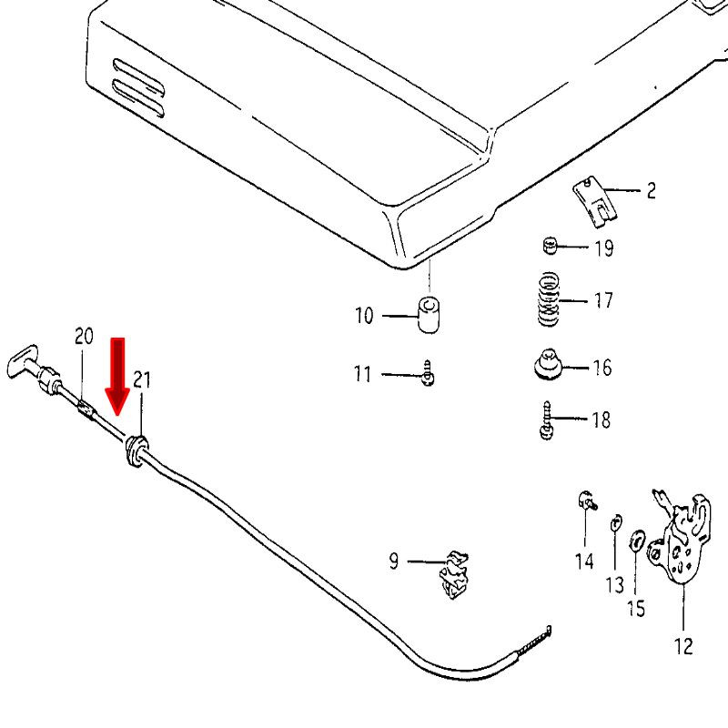 * IN STOCK IN USA* HOOD LATCH RELEASE LOCK CABLE SUZUKI SAMURAI {82191-82000}