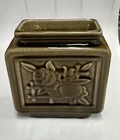 Vintage Rookwood Art Pottery 6474 Rose Trellis 4” X 4” Square Brown Vase