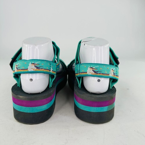 Teva 1008844 Flatform Universal Platform Sandal US 8 Green Strappy Shoes  - Picture 6 of 14