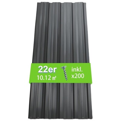 Profilblech Trapezblech Dachblech Stahlblech 22er Set 10.12m² Blech Stahl Dac...