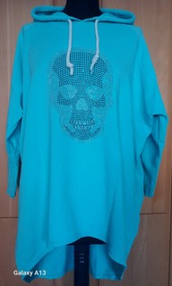 MADE in ITALY ❤ Sweatshirt Sweat Hoddie Straß SKULL Kapuze ❤ Gr. 2 3XL 50/52